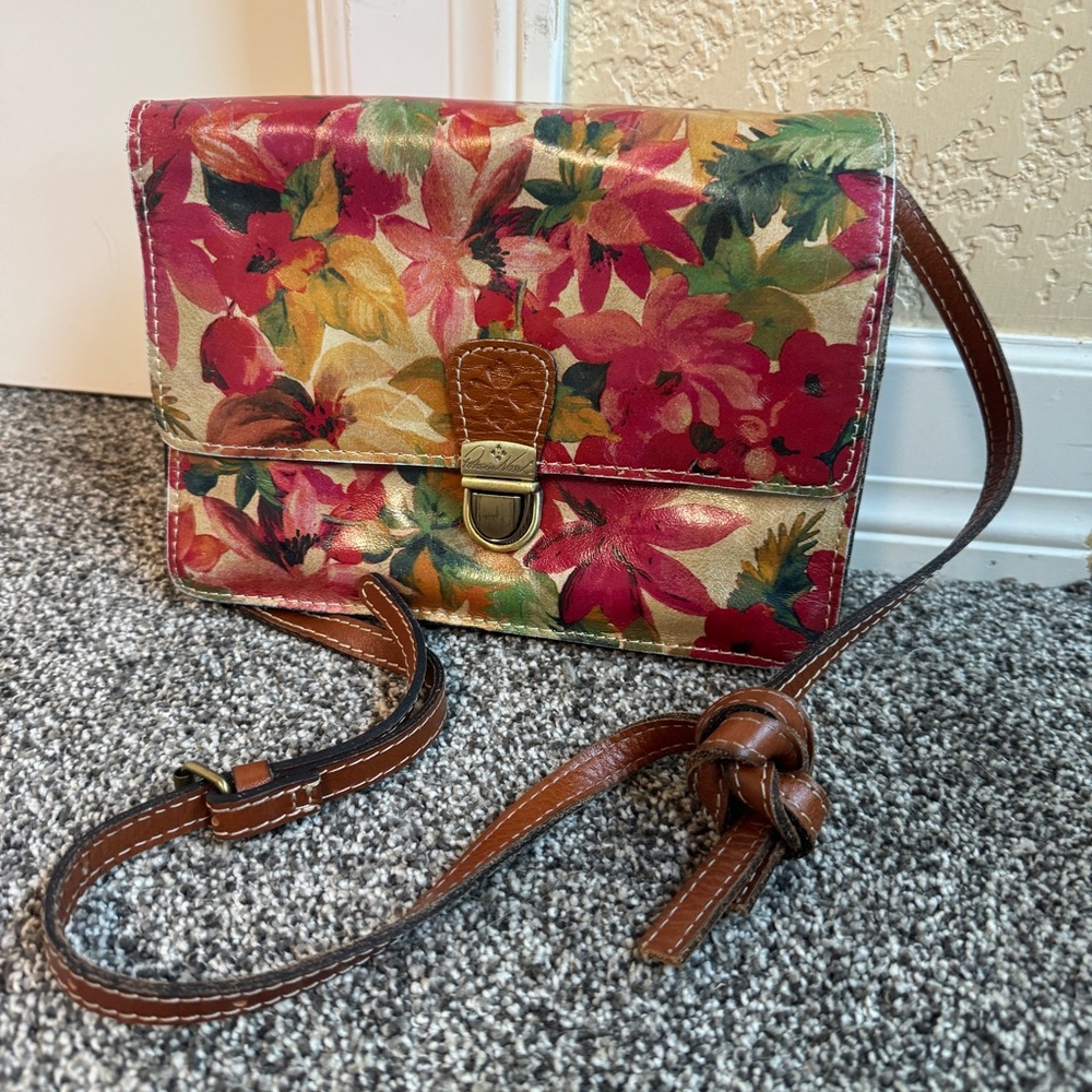 Patricia Nash Floral Crossbody Bag Multicolor Vintage Style Purse
